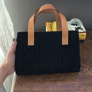 CELINE Mini Suede Macadam Monogram Handbag